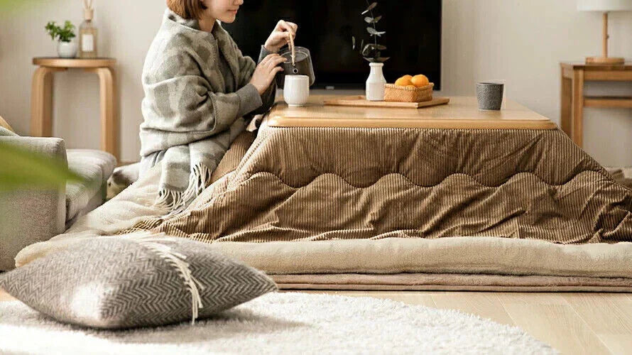 Japanese Brown Corduroy Kotatsu