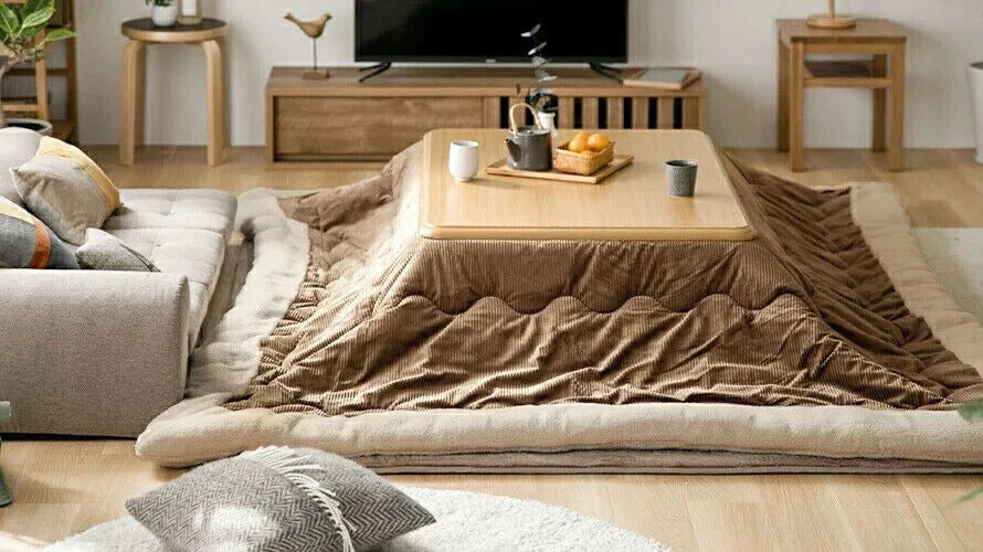 Brown Corduroy Kotatsu Table